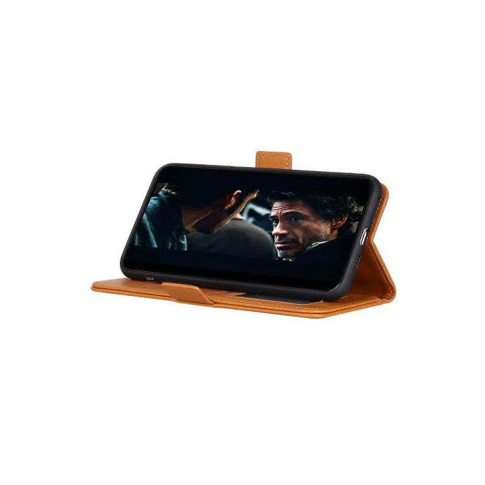 Casecentive Magnetic Leather Wallet case Galaxy S20 Ultra braun