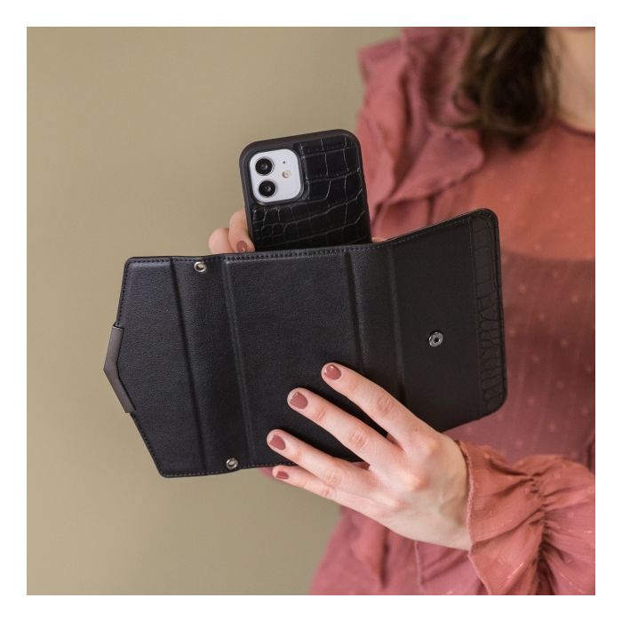 Mobilize 2in1 Elegant Magnet Clutch iPhone 6(S) / 7 / 8 / SE (2020) Black Croco