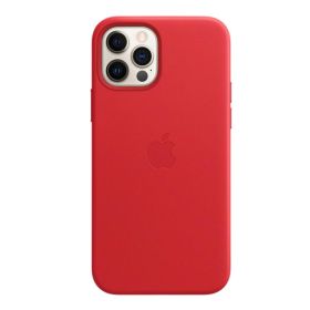 Apple Leather MagSafe Case iPhone 12 / 12 Pro rot