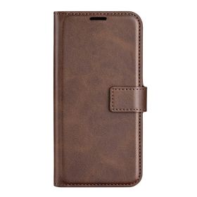 Casecentive Leder Wallet Hülle mit Verschluss iPhone 15 Plus braun