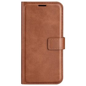 Casecentive Leder Wallet Hülle mit Verschluss iPhone 16 braun