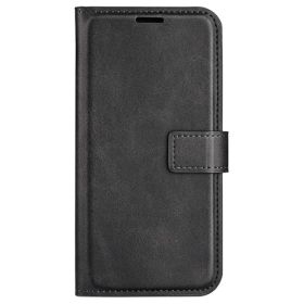 Casecentive Leder Wallet Hülle mit Verschluss iPhone 16 Pro schwarz