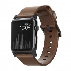 Nomad Lederarmband Apple Watch 42mm / 44mm / 45mm / 49mm braun/schwarz